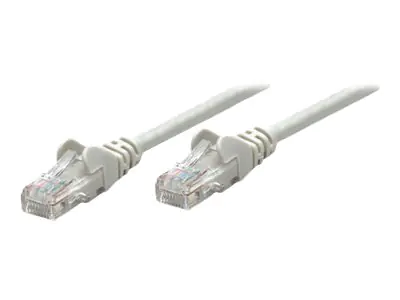 Intellinet Network Patch Cable, Cat5e, 3m, Grey, CCA, U/UTP, PVC, RJ45, Gold Plated Contacts, Snagless, Booted, Lifetime Warranty, Polybag - Patch-Kabel - RJ-45 (M) zu RJ-45 (M) - 3 m - UTP - CAT 5e - geformt, ohne Haken - Grau