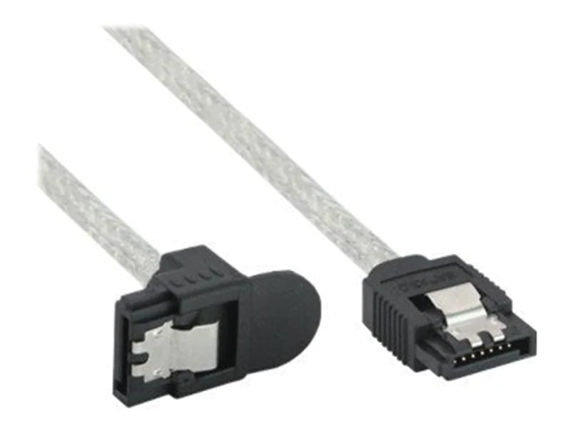 InLine - SATA-Kabel - Serial ATA 150/300/600 - SATA zu SATA - 50 cm - 90° Stecker, rund - durchsichtig