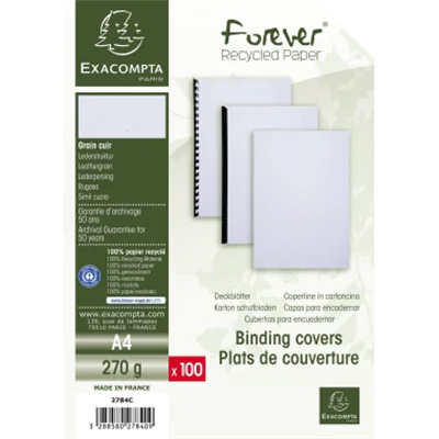 Exacompta Einbanddeckel Evercover 2784C A4 weiß 100St. Exacompta Einbanddeckel Evercover 2784C A4 weiß 100St.
