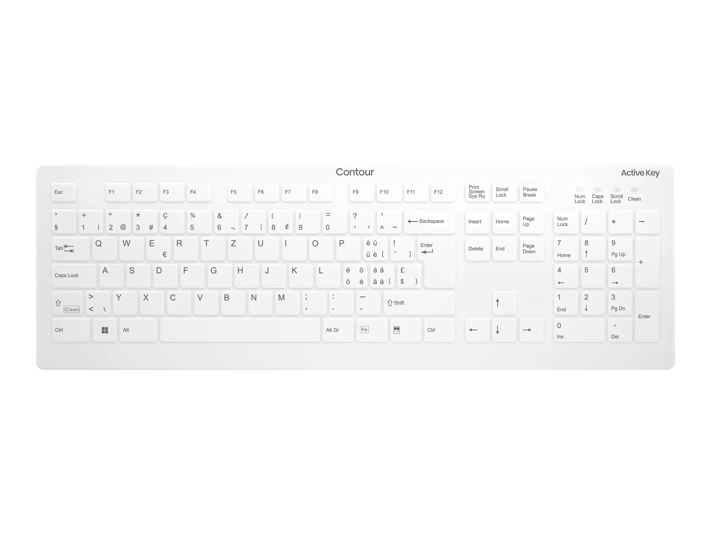 Cherry Contour Active Key QuickClean AK-C8112 - Tastatur AK-C8112-FU1-W/CH