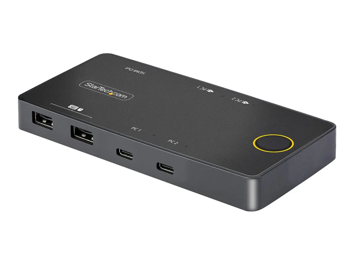 StarTech 2-Port USB-C KVM Switch, Single-4K 60Hz HDMI Monitor, Dual-100W Power Delivery Pass-through Ports, Bus Powered, USB Type-C/USB4/Thunderbolt 3/4 Compatible - Small Form Factor (C2-H46-UC2-PD-KVM) - KVM-Switch - 2 x KVM/Audio/USB - 1 lokaler Benutz StarTech 2-Port USB-C KVM Switch, Single-4K 60Hz HDMI Monitor, Dual-100W Power Delivery Pass-through Ports, Bus Powered, USB Type-C/USB4/Thunderbolt 3/4 Compatible - Small Form Factor (C2-H46-UC2-PD-KVM) - KVM-Switch - 2 x KVM/Audio/USB - 1 lokaler Benutz