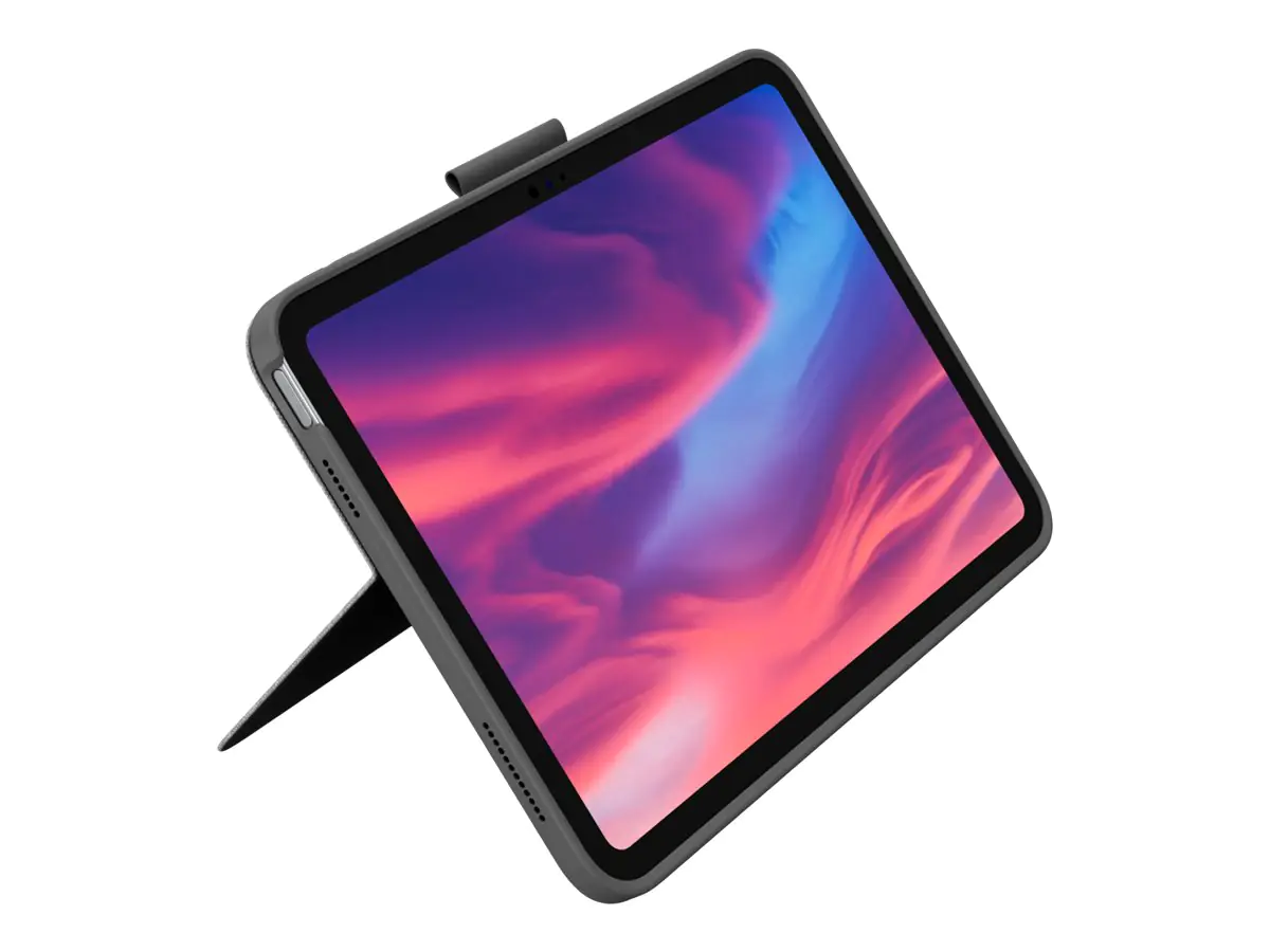 Logitech Combo Touch - Tastatur und Foliohülle - mit Trackpad - hintergrundbeleuchtet - Apple Smart connector - QWERTZ - Deutsch - Oxford Gray - für Apple 10.9-inch iPad (10. Generation) 920-011435