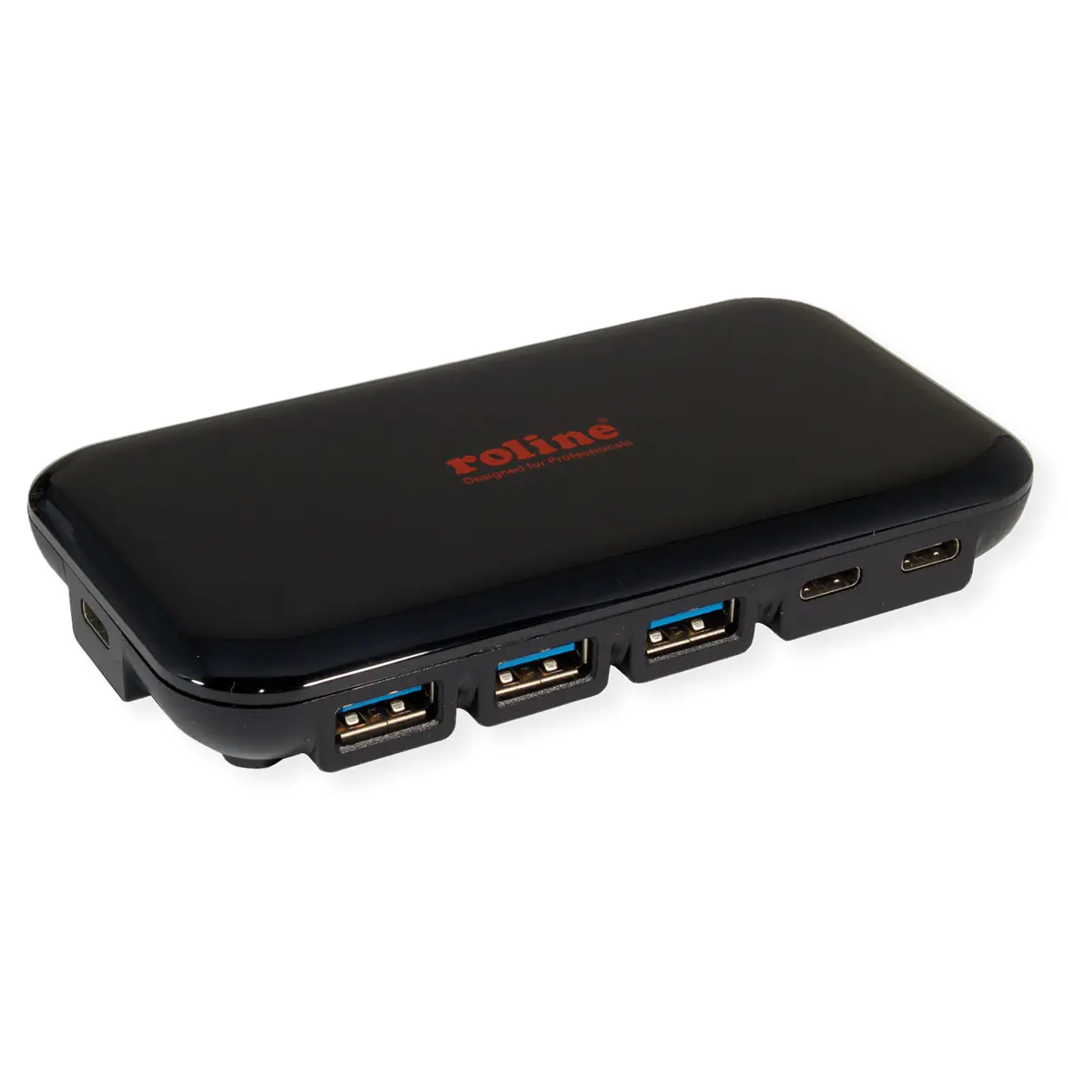 ROLINE 14.02.5055, USB 3.2 Gen 1 (3.1 Gen 1) Type-C, USB 3.2 Gen 1 (3.1 Gen 1) Type-A, USB 3.2 Gen 1 (3.1 Gen 1) Type-C, 10240 Mbit/s, Schwarz, 121 mm, 65 mm