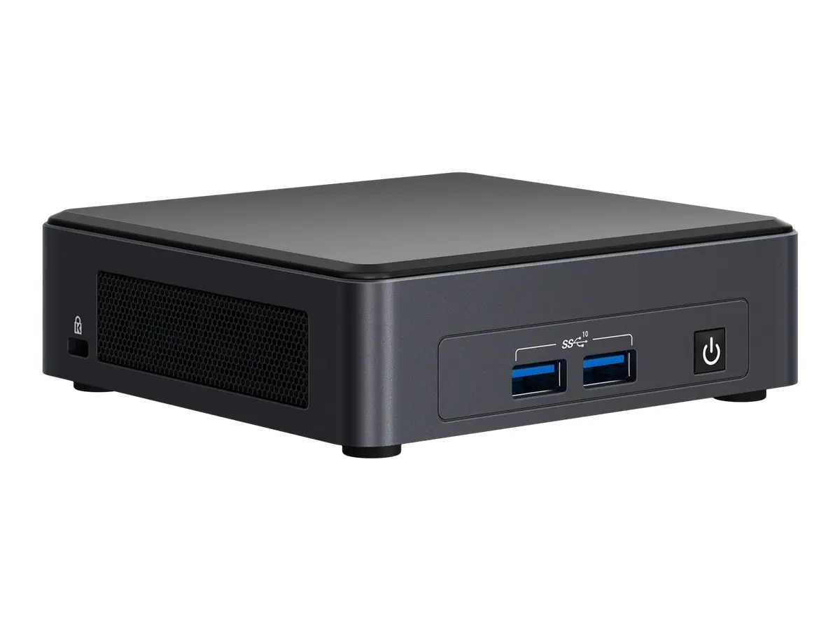 Intel Next Unit of Computing Kit 11 Pro - NUC11TNKi3 - Mini-PC - Core i3 1115G4 / 3 GHz - RAM 0 GB - keine HDD - UHD Graphics - 1GbE, 2.5GbE, Wi-Fi 6 - WLAN: 802.11a/b/g/n/ac/ax, Bluetooth 5.1 - Monitor: keiner