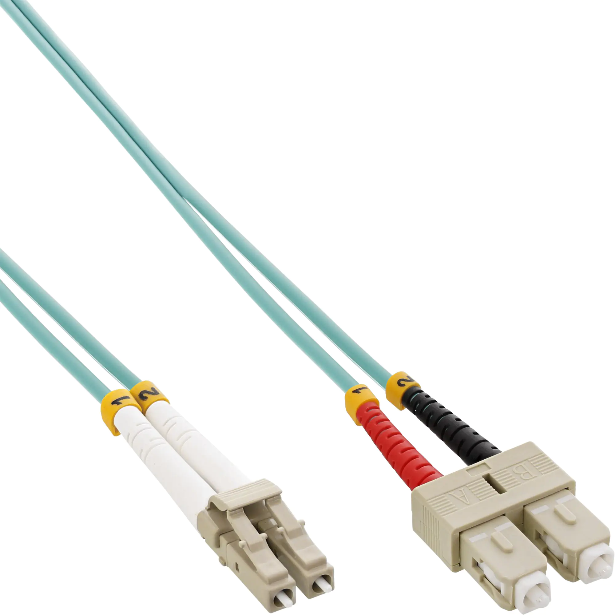 InLine - Patch-Kabel - LC Multi-Mode (M) zu SC multi-mode (M) - 3 m - Glasfaser - 50/125 Mikrometer - OM3 - halogenfrei - Türkis InLine - Patch-Kabel - LC Multi-Mode (M) zu SC multi-mode (M) - 3 m - Glasfaser - 50/125 Mikrometer - OM3 - halogenfrei - Türkis