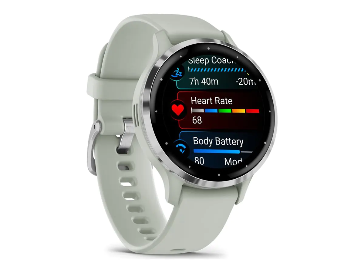 Garmin Venu 3S - 41 mm - Sage Gray - intelligente Uhr mit Band - Silikon - Handgelenkgröße: 110-175 mm - Anzeige 3.04 cm (1.2") 010-02785-01