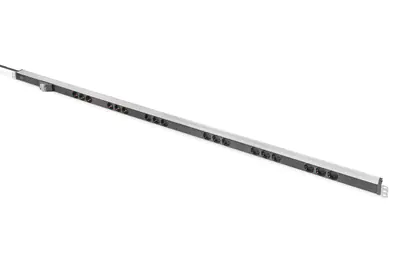 DIGITUS Steckdosenleiste mit Aluminiumprofil und integriertem Leistungsschutzschalter, 18-fach-Schutzkontaktsteckdose A-19-STRIP42-1