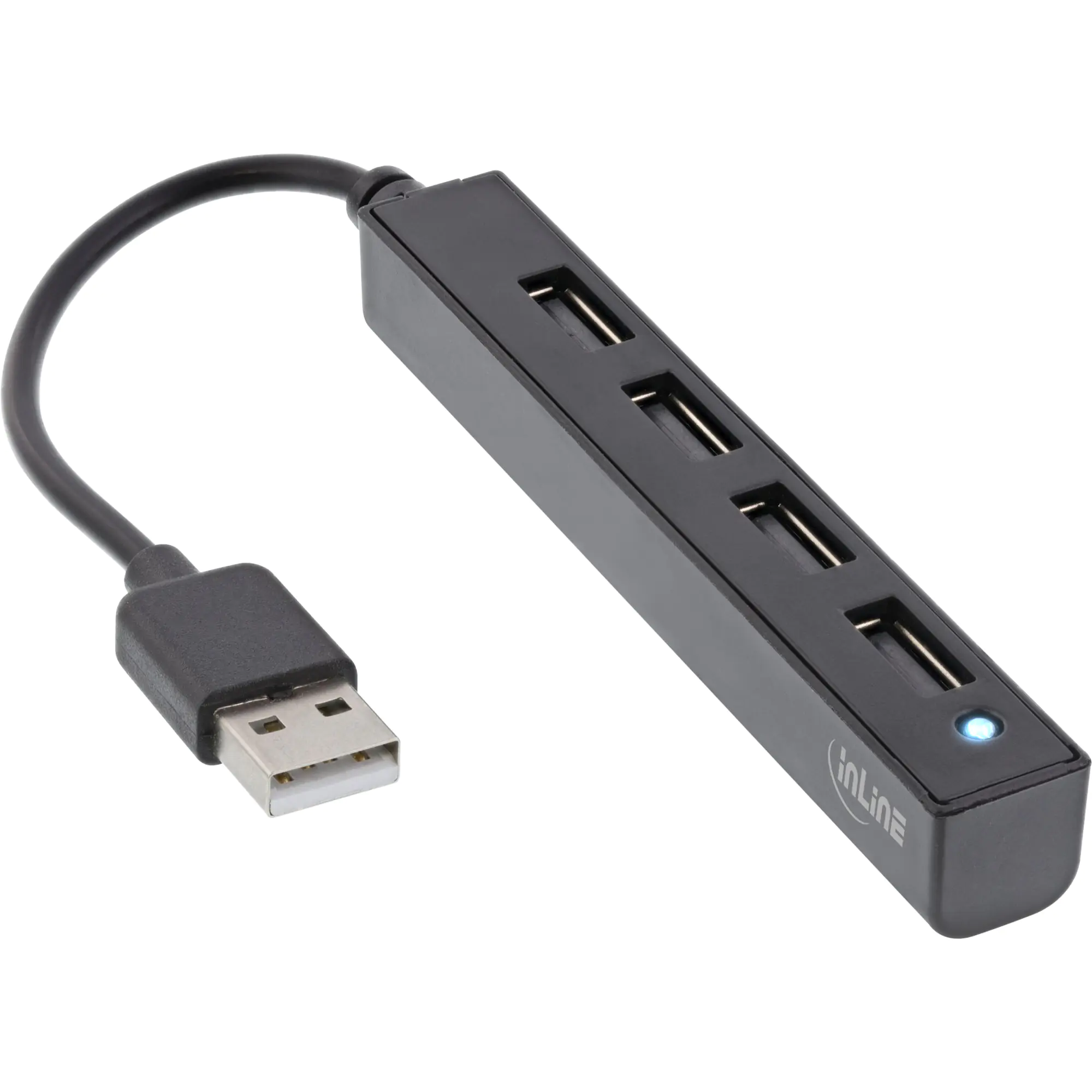 InLine USB 2.0 4-Port Hub - USB-A Stecker auf 4x USB-A Buchse - Kabel 15cm 33293K