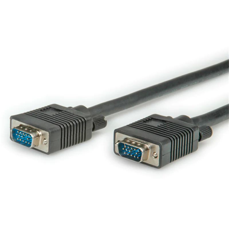 VALUE - VGA-Kabel - HD-15 (VGA) (M) zu HD-15 (VGA) (M) - 6 m - geformt, Daumenschrauben - Schwarz VALUE - VGA-Kabel - HD-15 (VGA) (M) zu HD-15 (VGA) (M) - 6 m - geformt, Daumenschrauben - Schwarz