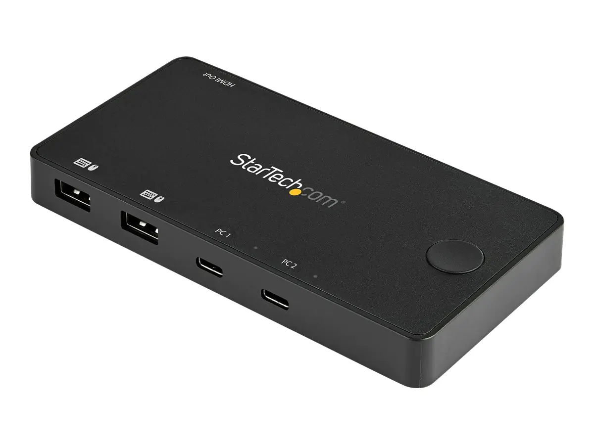 StarTech 2 Port USB C KVM Switch, 4K 60Hz HDMI, Compact Dual Port UHD USB Type C Desktop Mini KVM Switch with USB C Cables, Bus Powered, MacBook iPad Pro ThinkPad IdeaPad EliteBook - 4K HDMI KVM Switch - KVM-/Audio-Switch - 2 x KVM/Audio - Desktop StarTech 2 Port USB C KVM Switch, 4K 60Hz HDMI, Compact Dual Port UHD USB Type C Desktop Mini KVM Switch with USB C Cables, Bus Powered, MacBook iPad Pro ThinkPad IdeaPad EliteBook - 4K HDMI KVM Switch - KVM-/Audio-Switch - 2 x KVM/Audio - Desktop