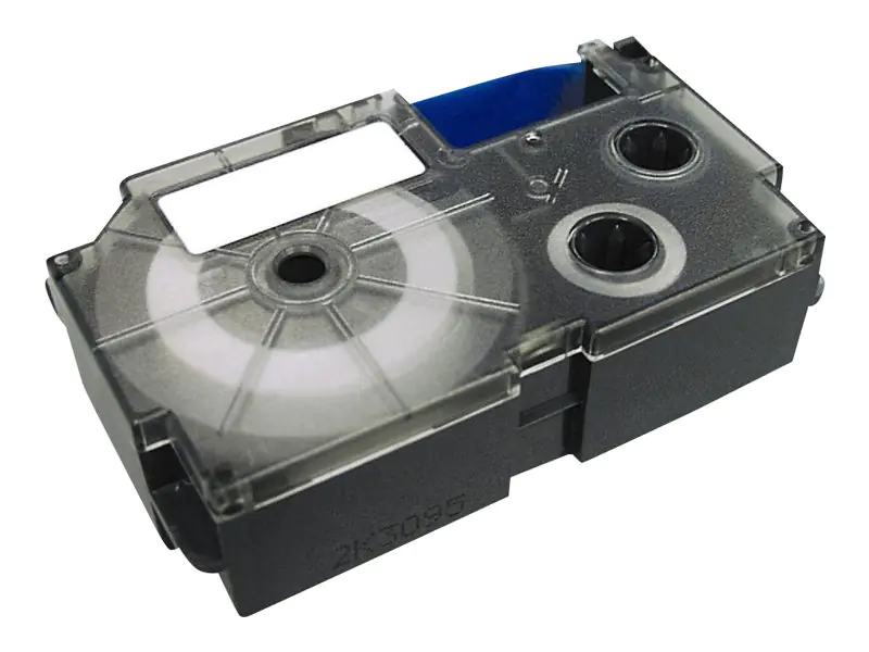 Casio XR-12WE1 - Selbstklebend - Schwarz auf Weiß - Rolle (1,2 cm x 8 m) 1 Kassette(n) Etikettenband - für Disc Title Printer CW-L300; KL 170, 60, 60SR, 780, 8100; Labemo MEP-K10