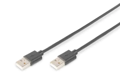 ASSMANN - USB-Kabel - USB (M) zu USB (M) - USB 2.0 - 1.8 m - geformt - Schwarz ASSMANN - USB-Kabel - USB (M) zu USB (M) - USB 2.0 - 1.8 m - geformt - Schwarz