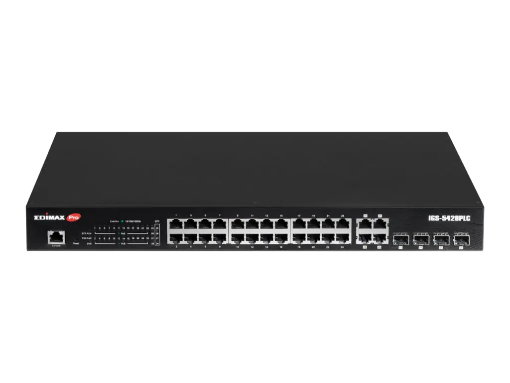 Edimax Pro IGS-5428PLC - Switch - industrial, Surveillance, VLAN, PoE+, Web, Smart - Smart - 24 Edimax Pro IGS-5428PLC - Switch - industrial, Surveillance, VLAN, PoE+, Web, Smart - Smart - 24