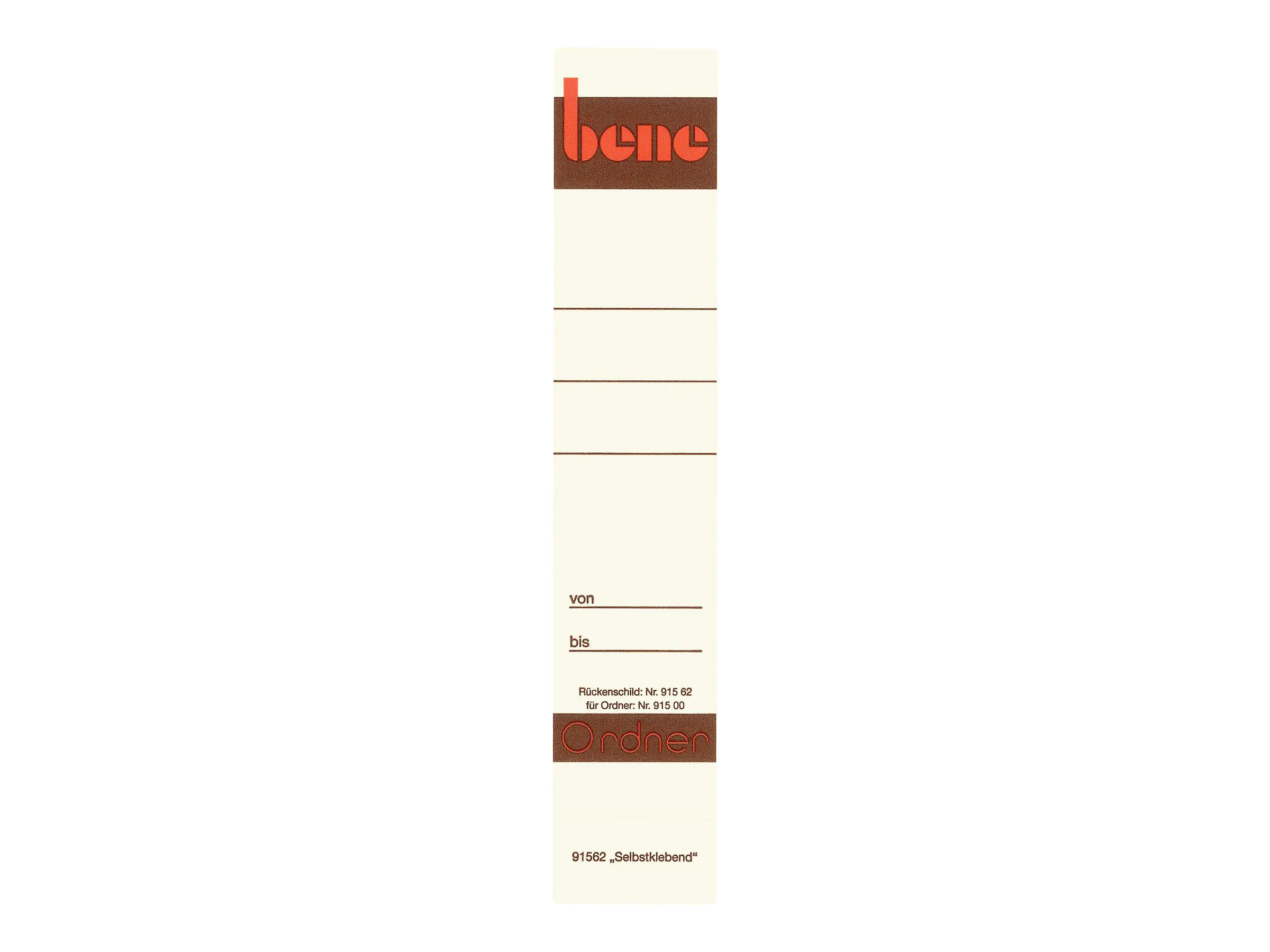 Bene 10 Ordneretiketten weiß fuer 4.5 cm rückenbreite