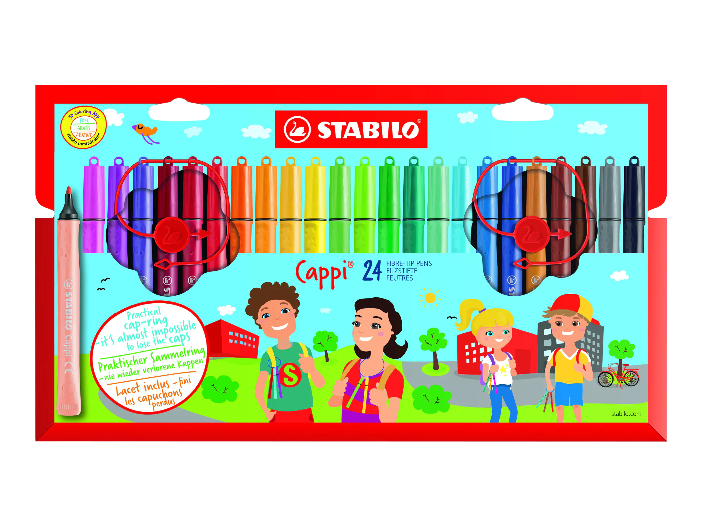 STABILO Fasermaler Cappi 168/24-4 1mm sortiert 24 St./Pack.