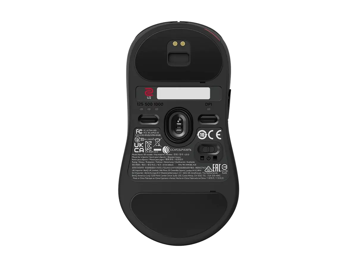 BenQ ZOWIE U2 - Maus - für eSports - 5 Tasten - kabellos, kabelgebunden - USB-A, 2.4 GHz - kabelloser Empfänger (USB) 9H.N4KBE.A2E