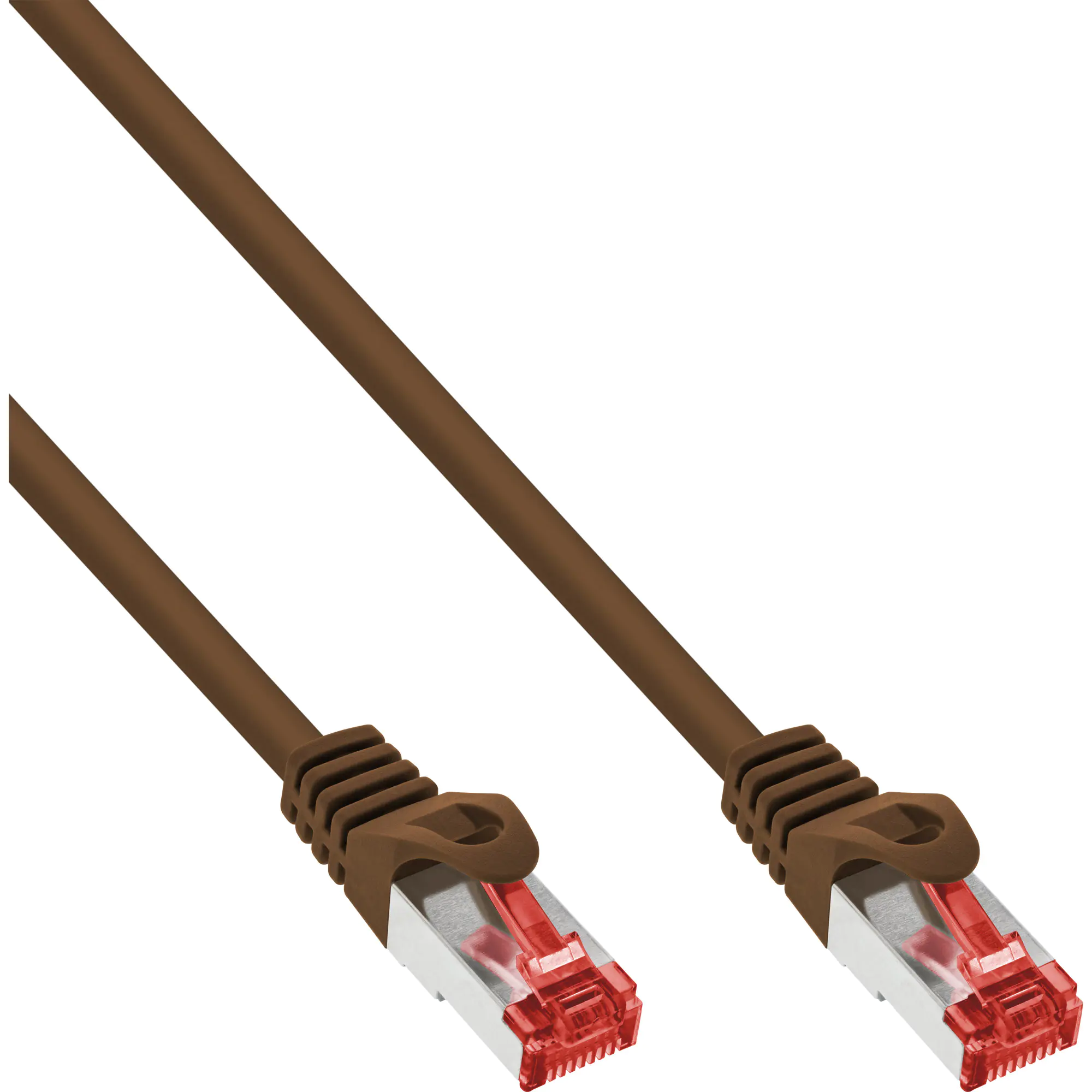 InLine Patchkabel - S/FTP (PiMf) - Cat.6 - 250MHz - PVC - Kupfer - braun - 0,25m 76422K