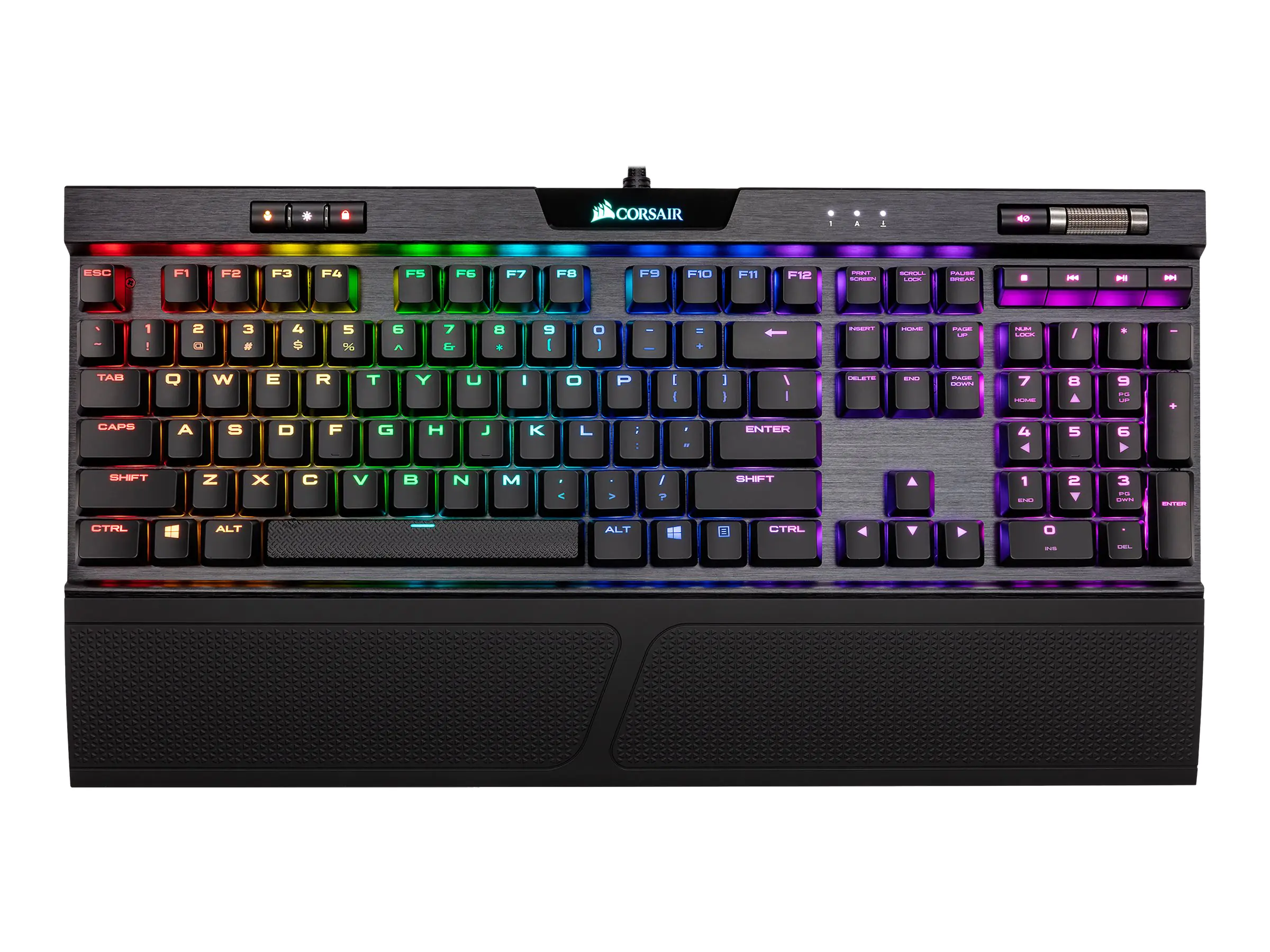CORSAIR Gaming K70 RGB MK.2 LOW PROFILE RAPIDFIRE Mechanical - Tastatur - Hintergrundbeleuchtung - USB - Deutsch - Tastenschalter: CHERRY MX Low Profile RGB Speed - eloxiertes Aluminium
