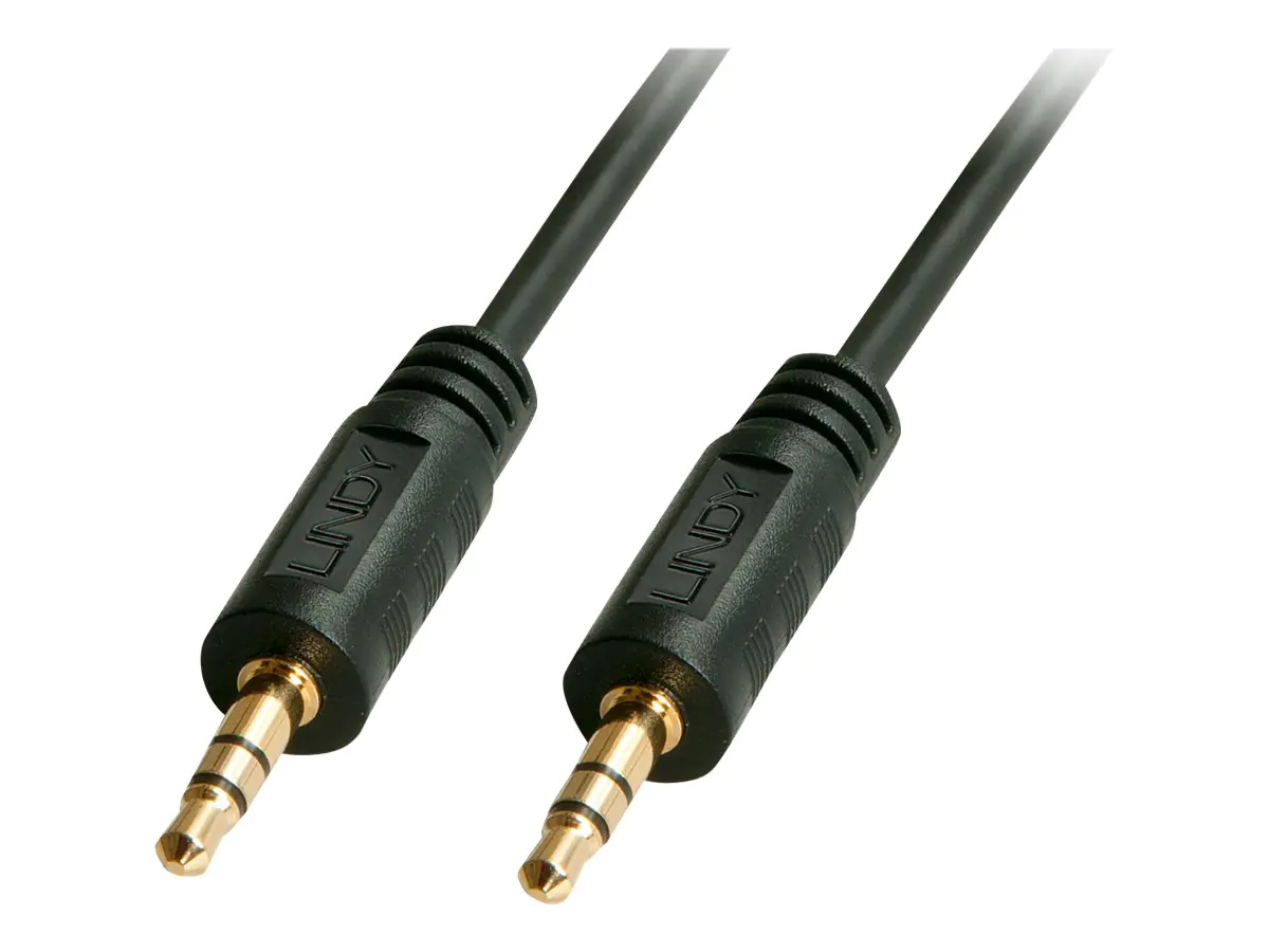 Lindy Premium - Audiokabel - Stereo Mini-Klinkenstecker (M) bis Stereo Mini-Klinkenstecker (M) - 1 m - abgeschirmt - Schwarz - geformt