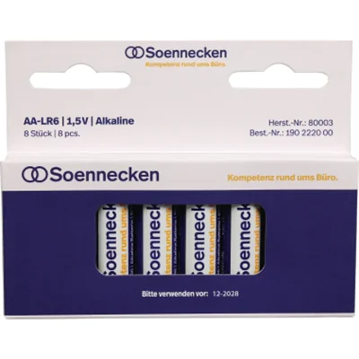 Soennecken Batterie 80003 Mignon AA LR6 1,5 V 8 St./Pack Soennecken Batterie 80003 Mignon AA LR6 1,5 V 8 St./Pack