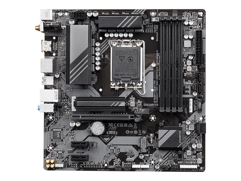 Gigabyte B760M DS3H AX - 1.X - Motherboard - micro ATX - LGA1700 Sockel - B760 Chipsatz - USB-C 3.2 Gen2, USB 3.2 Gen 1 - 2.5 Gigabit LAN, Wi-Fi 6E, Bluetooth - Onboard-Grafik (CPU erforderlich)