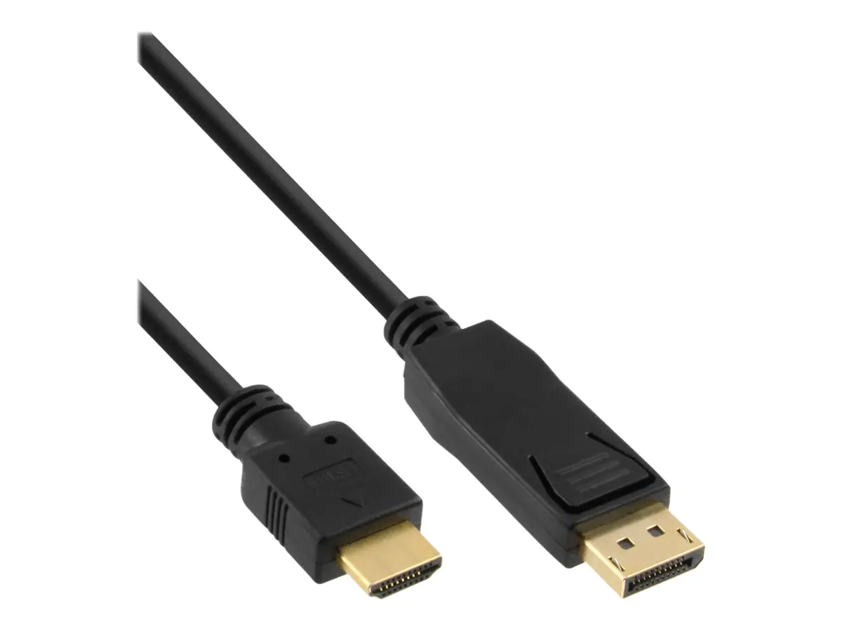InLine - Adapterkabel - DisplayPort männlich zu HDMI männlich - 50 cm - Schwarz - 4K Unterstützung