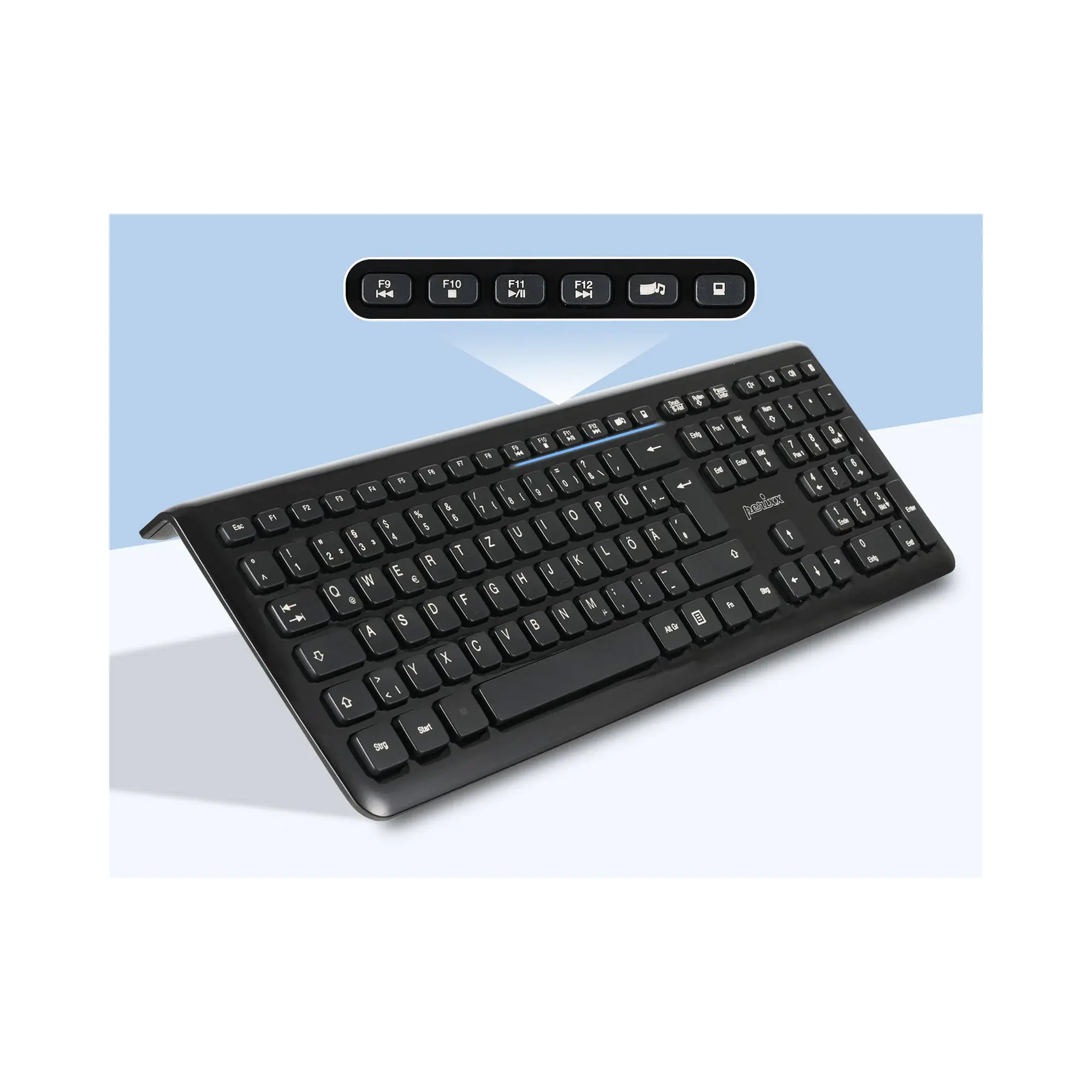 Perixx PERIDUO-703 - Tastatur-und-Maus-Set - kabellos - 2.4 GHz