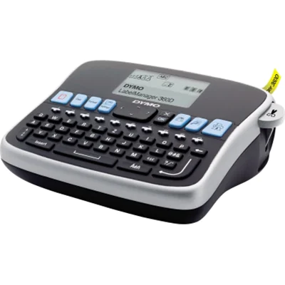 Dymo LabelManager 360D Professionelles Beschriftungsgerät | Etikettiergerät mit QWERTZ Tastatur | Einfache Textbearbeitung | für D1 Etiketten in 691219 mm Breite, QWERTZ, D1, Wärmeübertragung, 180 x 180 DPI, 12 mm/sek, Kabelgebunden S0879520