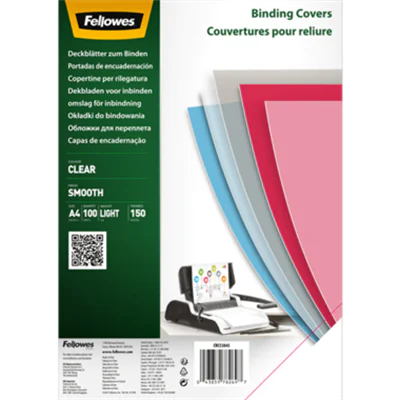 Fellowes® Deckblattfolie DIN A4 0,15mm PET transparent 100 St./Pack. Fellowes® Deckblattfolie DIN A4 0,15mm PET transparent 100 St./Pack.