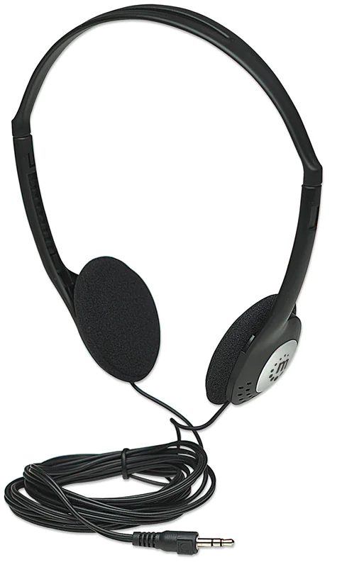 Manhattan Stereo On-Ear Headphones (3.5mm), Adjustable Split Headband, Foam Earpads, Speaker 80W max, Standard 3.5mm stereo jack/plug for audio output, cable 2.2m, Black, Three Year Warranty, Blister - Kopfhörer - On-Ear - kabelgebunden - 3,5 mm Stecker Manhattan Stereo On-Ear Headphones (3.5mm), Adjustable Split Headband, Foam Earpads, Speaker 80W max, Standard 3.5mm stereo jack/plug for audio output, cable 2.2m, Black, Three Year Warranty, Blister - Kopfhörer - On-Ear - kabelgebunden - 3,5 mm Stecker