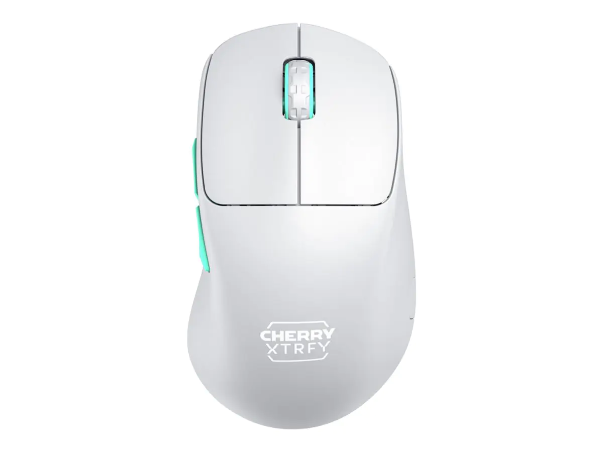 Cherry XTRFY M64 Wireless, rechts, RF Wireless, 26000 DPI, Blau, Türkis, Weiß CX-M64W-WHITE