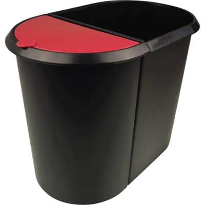 helit Papierkorb Duo-System 20+9l H6103992 oval Kunststoff sw/rot helit Papierkorb Duo-System 20+9l H6103992 oval Kunststoff sw/rot