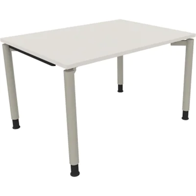 Schreibtisch Vierfuß Rundrohr B1200xT900xH680-820 si/Weiß Schreibtisch Vierfuß Rundrohr B1200xT900xH680-820 si/Weiß