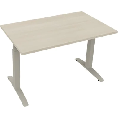 Schreibtisch Kufe Einzels. Quadrat B1200xT700xH650-850 si/Akazie hell Schreibtisch Kufe Einzels. Quadrat B1200xT700xH650-850 si/Akazie hell