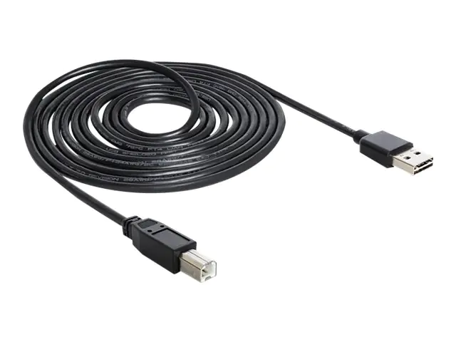 Delock Easy - USB-Kabel - USB (M) umkehrbar zu USB Typ B (M) - USB 2.0 - 5 m - Schwarz