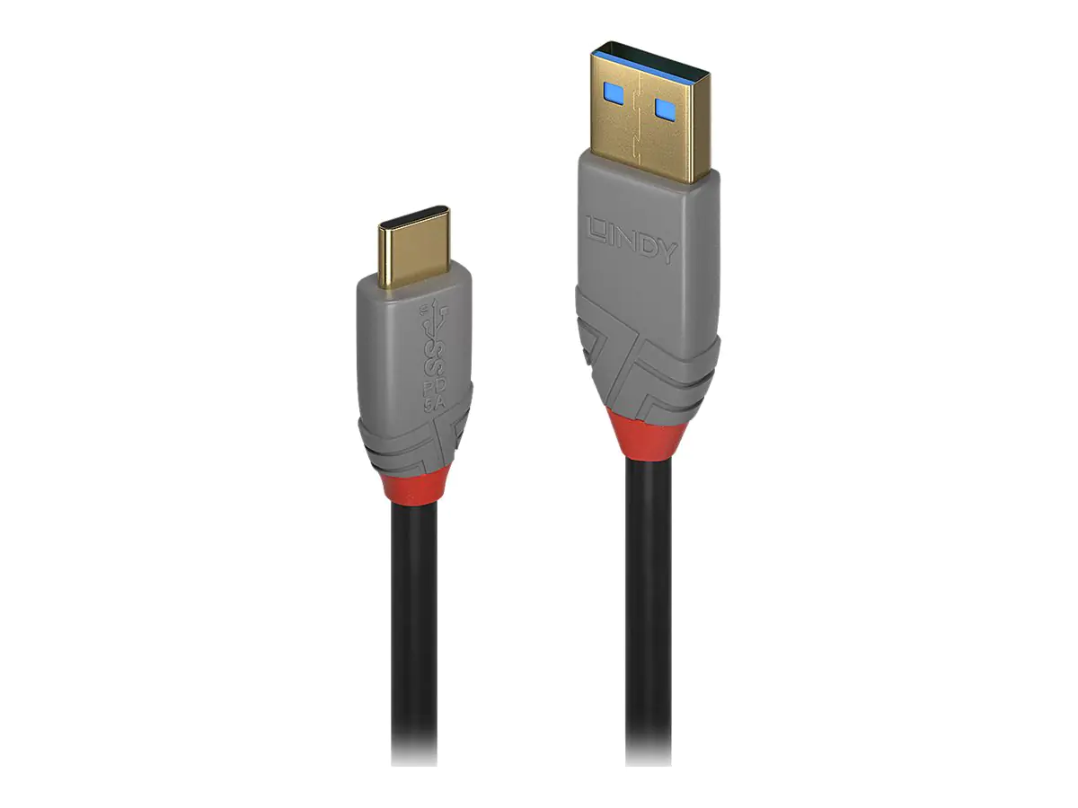 Lindy Anthra Line - USB-Kabel - 24 pin USB-C (M) zu USB Typ A (M) - USB 3.1 - 1 m - rund - Schwarz
