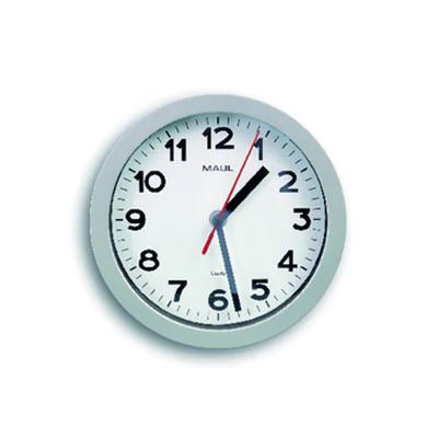 MAUL Wanduhr MAULstep 20 x 4,4 cm (Ø x T) Kunststoff silber