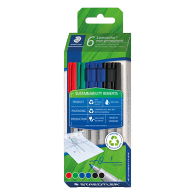 STAEDTLER® Folienstift Lumocolor® non-permanent pen 316 0,6mm farbig sortiert nicht dokumentenecht 6 St./Pack.