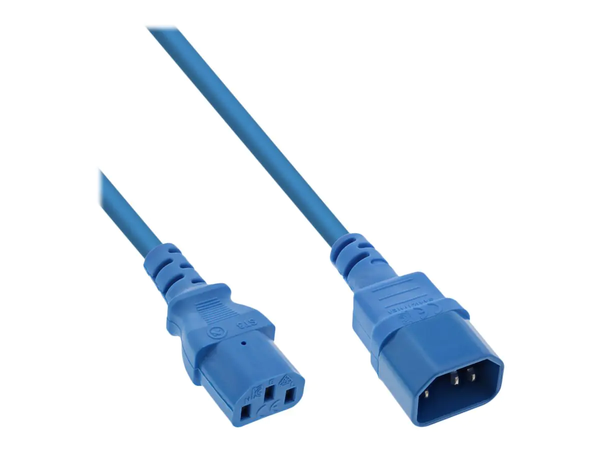 InLine - Spannungsversorgungs-Verlängerungskabel - power IEC 60320 C13 zu IEC 60320 C14 - 250 V - 75 cm - Blau InLine - Spannungsversorgungs-Verlängerungskabel - power IEC 60320 C13 zu IEC 60320 C14 - 250 V - 75 cm - Blau