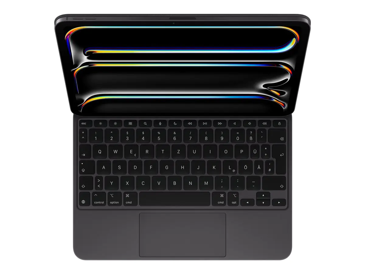 Apple Magic Keyboard - Tastatur und Foliohülle - mit Trackpad - hinterleuchtet - Apple Smart connector - QWERTZ - Deutsch - Schwarz - für 11-inch iPad Pro (M4) MWR23D/A