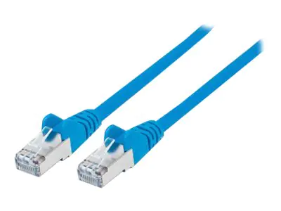 Intellinet Network Patch Cable, Cat6A, 15m, Blue, Copper, S/FTP, LSOH / LSZH, PVC, RJ45, Gold Plated Contacts, Snagless, Booted, Polybag - Patch-Kabel - RJ-45 (M) bis RJ-45 (M) - 15 m - SFTP - CAT 6a - IEEE 802.3af - halogenfrei, geformt, verseilt - Blau