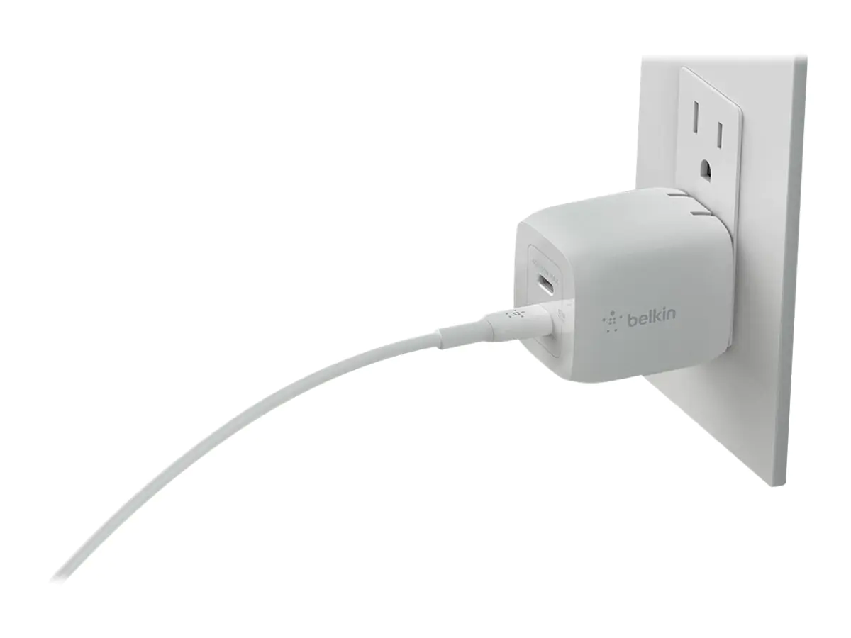 Belkin BoostCharge Pro GaN - Netzteil - PPS- und GaN-Technologie - 65 Watt - Fast Charge, PD 3.0 - 2 Ausgabeanschlussstellen (2 x USB-C) WCH013VF2MWH-B6