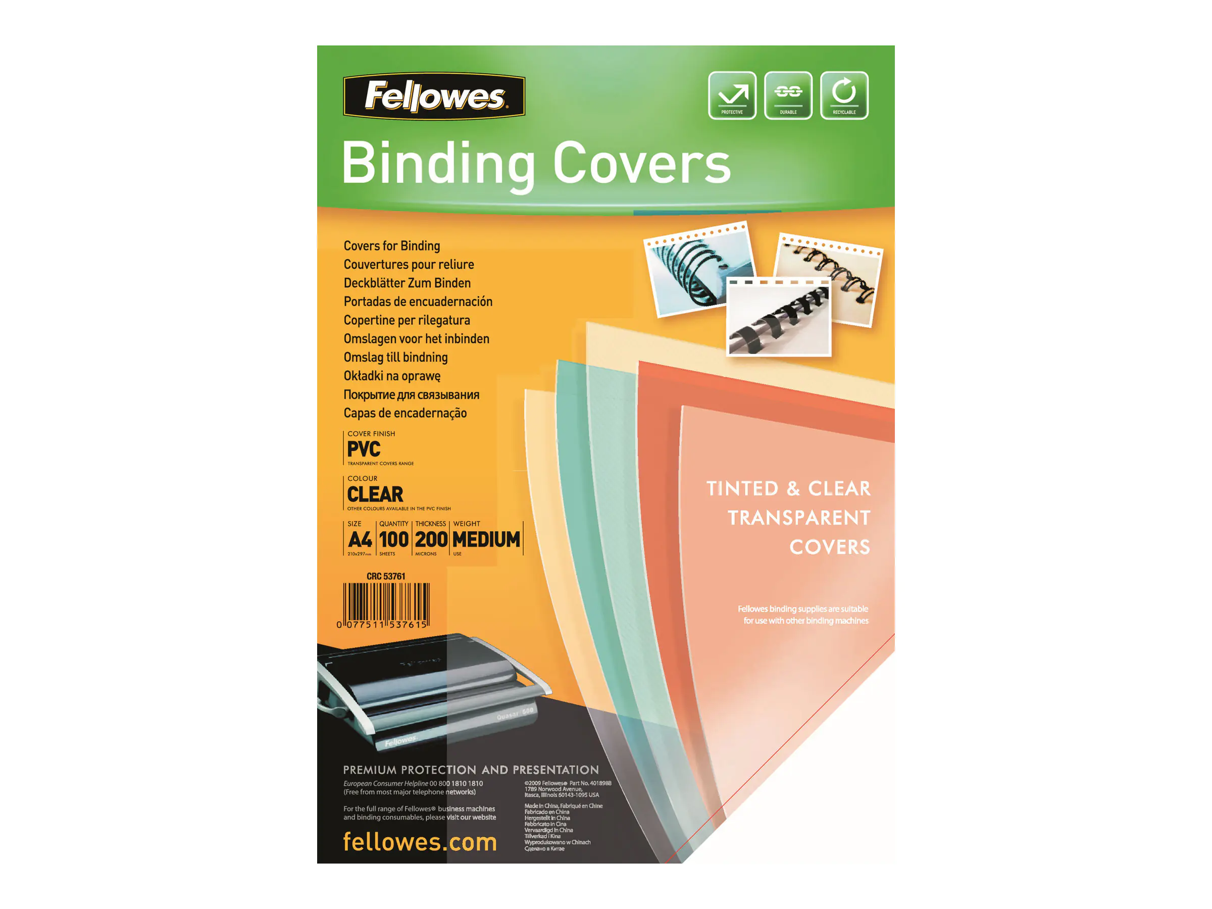 Fellowes A4 (210 x 297 mm) - 200 Mikron - klar 5376102