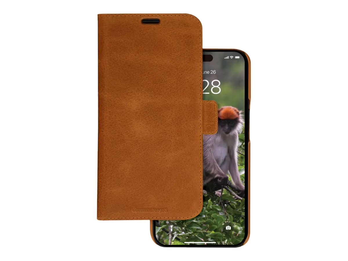 dbramante1928 Lynge - Flip-Hülle für Mobiltelefon - genarbtes Leder - Hellbraun - für Apple iPhone 15 Pro Max