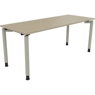 Schreibtisch Vierfuß Rundrohr B1800xT700xH680-820 si/Eiche Natur Schreibtisch Vierfuß Rundrohr B1800xT700xH680-820 si/Eiche Natur