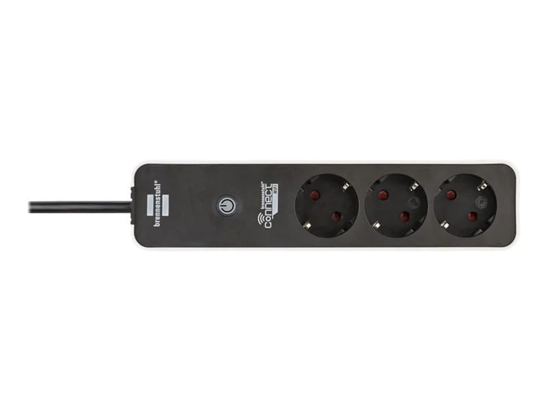 Brennenstuhl Connect Ecolor WS EC01 DE - Smart Power-Steckdosenleiste - AC 220-250 V - 3680 Watt - Wi-Fi - Eingabe, Eingang Stromversorgung - Ausgangsanschlüsse: 3 (3 x Steckdose, 2-polig) 1153230620