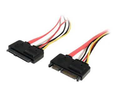 StarTech SATA Verlängerung 30cm - 22pin Kombikabel Stecker / Buchse - internes S-ATA Daten- Strom Verlängerungskabel - SATA-Verlängerungskabel - SATA Combo (W) zu SATA Combo (M) - 30.5 cm - Rot