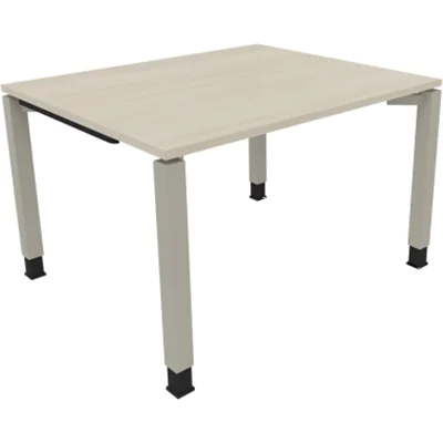 Schreibtisch Vierfuß Quadratrohr B1200xT1000xH680-820 si/Akazie hell Schreibtisch Vierfuß Quadratrohr B1200xT1000xH680-820 si/Akazie hell