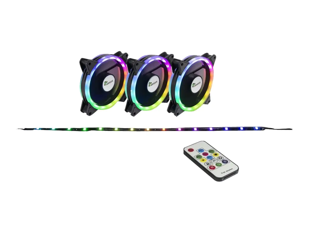 Inter-Tech Argus RS-04 RGB - Gehäuselüfter - 120 mm (Packung mit 3) - 88885481