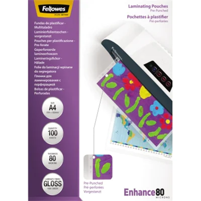 Fellowes Laminierfolie Enhance 80 5452502 DIN A4 tr 100 St./Pack. Fellowes Laminierfolie Enhance 80 5452502 DIN A4 tr 100 St./Pack.